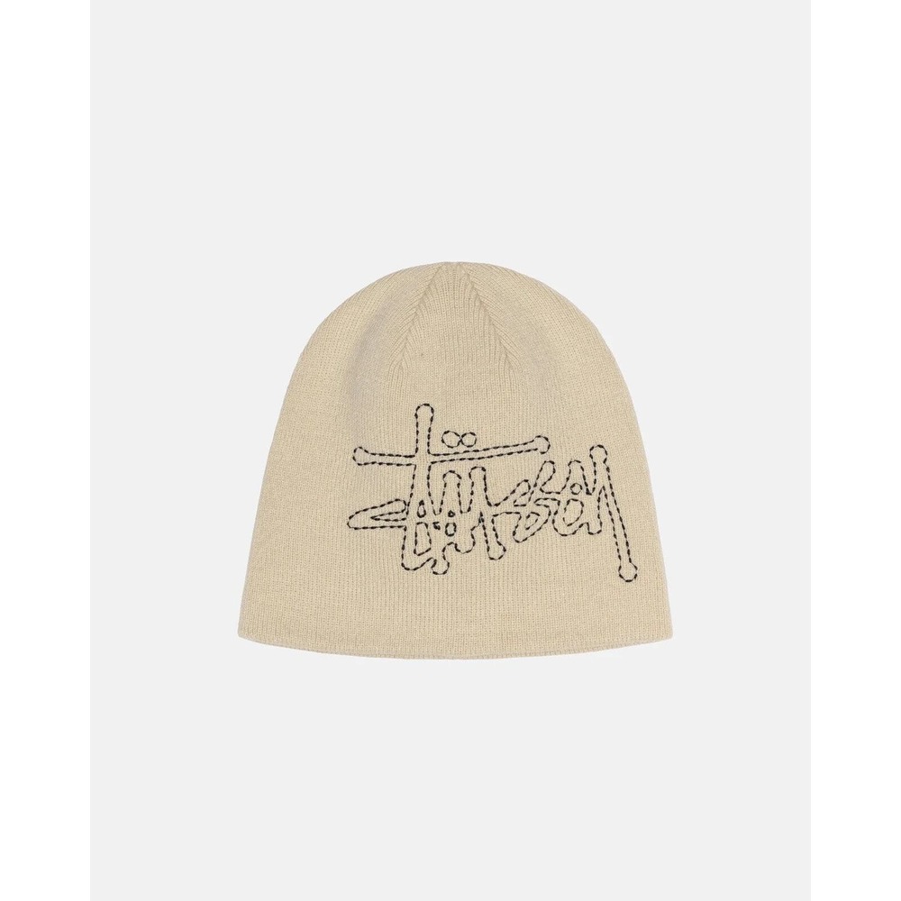 Stussy SKULLCAP BASIC LOGO STITCH - BEIGE